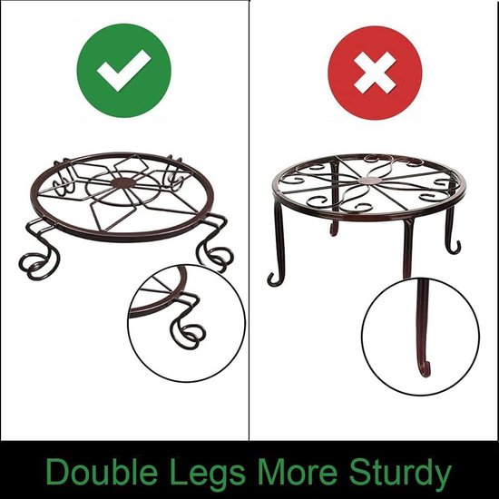 Zware bloemenstandaard met pannenvloer en wielen - Metalen wagen voor binnen tuinieren (Champagne) van Artiss