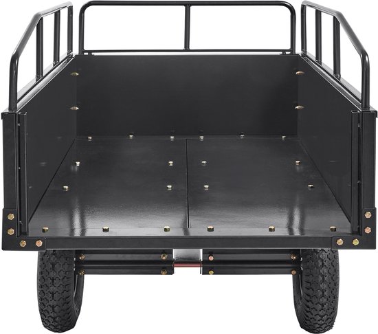 Zware Kiepwagen voor Terreinwagens, 340 Kg Capaciteit, 4,3 M³, Stalen Tuinkruiwagen met Verwijderbare Zijpanelen, Geschikt voor Zitmaaiers en Tractoren van ProBauTech