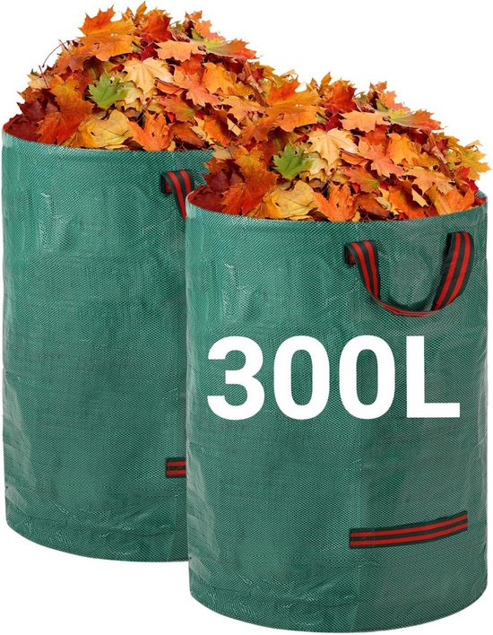 Zware tuinafvalzakken - 300L - 67*67*84cm - 2 stuks - Herbruikbare tuinafvalzakken met handvatten - Industriële stof - Voor bladafval - Waterdichte tuinafvalzakken - Waterdichte PP-geweven zakken - Tuinbladzakken - L van Norensun