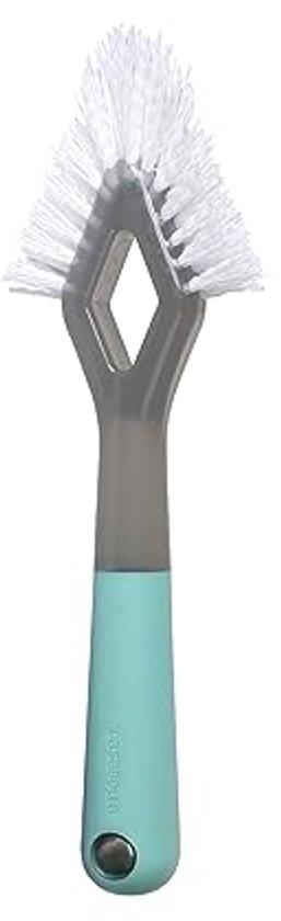 Zware voegborstel voor tegelreiniging, multifunctionele handschrobborstel in grijs/aqua van OXO
