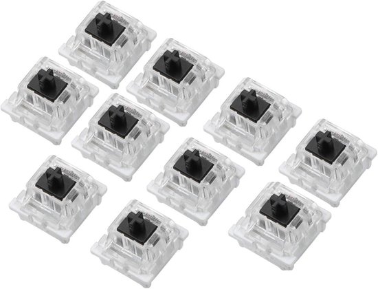 Zwarte 3-pins Sleutelschakelaar - 10 Stuks Zwarte Schakelaars voor Mechanisch Gamingtoetsenbord - Zwarte Schakelaarsvervanging voor Gateron Cherry MX - Mechanische Toetsenbordschakelaars