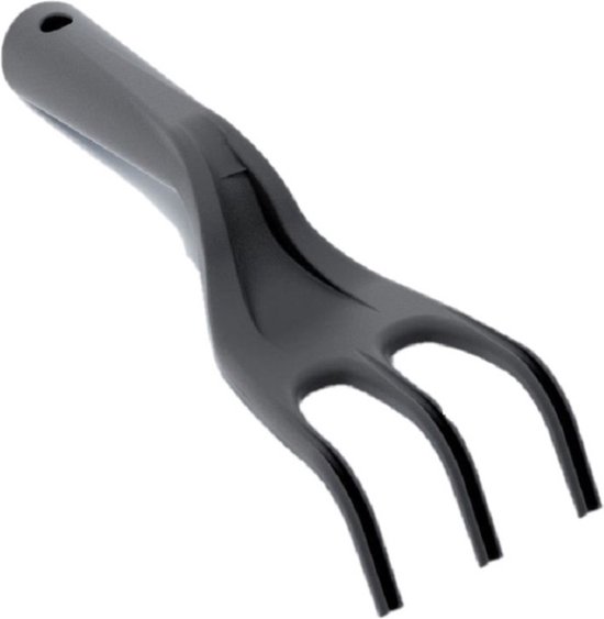 Zwarte kunststof handhark 25 cm - Tuingereedschap/moestuin/kruidentuin accessoires van Nature