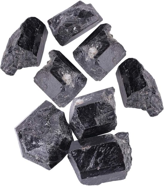 Zwarte toermalijn - natuurlijke kwartsstukjes - onregelmatige gevormde stenen - minerale helende steen - hangende schoonmaakwater - armband - figuurtjes - aquariumdecoratie van Merkloos	