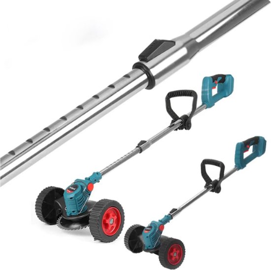 Zweefmaaier - Bosmaaier Electrisch - Grastrimmer met Accu - Grasmaaier - Handmaaier met Wielen - Licht Blauw van Trimmz