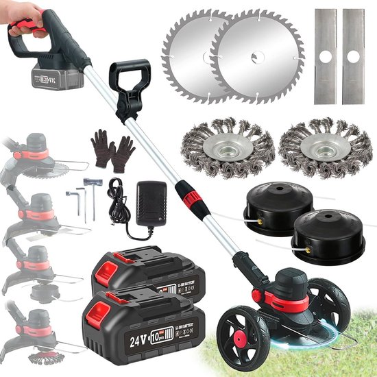 Zweefmaaier - Bosmaaier Electrisch - Grastrimmer met Accu - Grasmaaier - Handmaaier met Wielen - Maaien