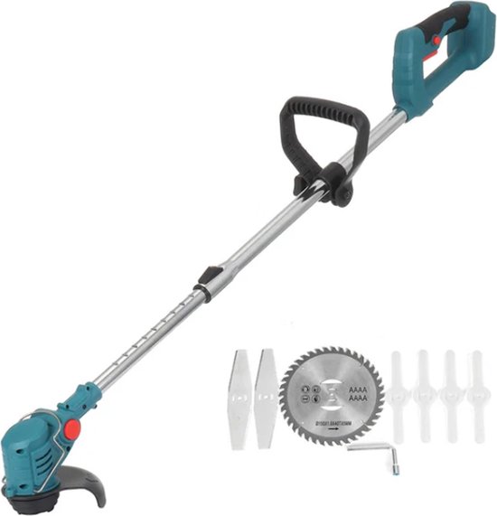 Zweefmaaier - Grastrimmer zonder Accu - Grasmaaier - Handmaaier met Wielen - Blauw met Zwart Handvat van VONROC