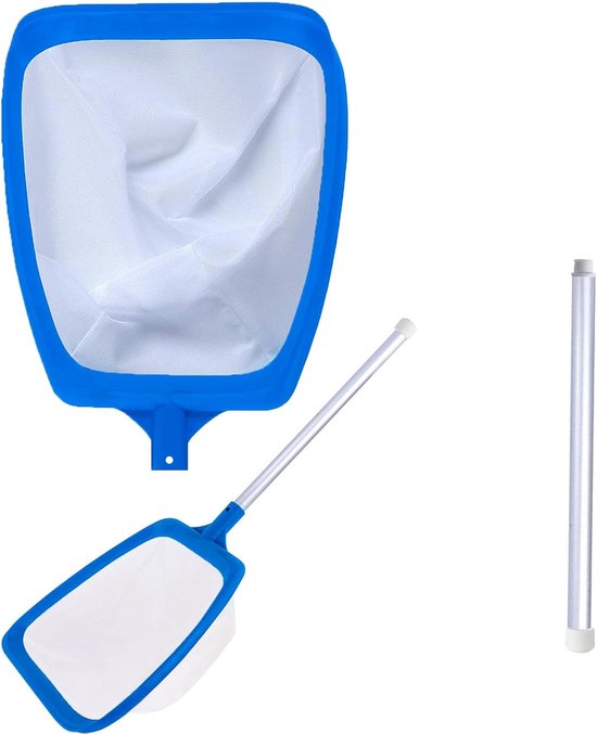 Zwembadnet met telescoopsteel, afneembare steel, fijnmazig net, 14,5 cm diep net, handschepnet voor pool, vijver, zwembad – robuust schepnet voor efficiënte reiniging (72 cm)
