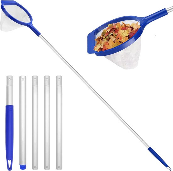 Zwembadschepnet, fijnmazig, 150 cm, met telescoopstang, schepnet voor
