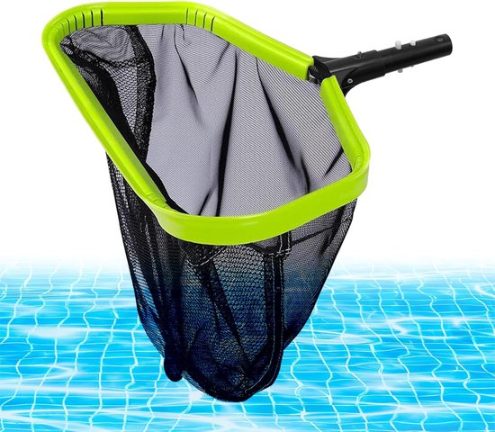 Zwembadschepnet met aluminium frame, dubbellaags diepteschepnet en bodemschepnet, fijnmazig net voor bladeren, insecten en algen, ideaal voor zwembad, vijver, zonder stang