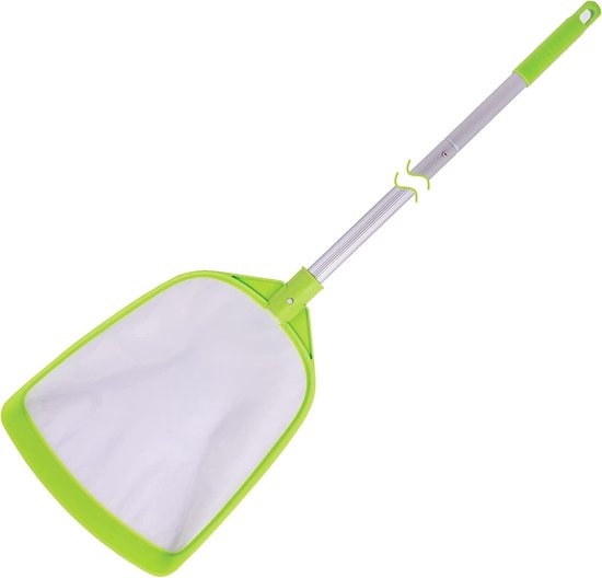 Zwembadskimmer Zwembadreiniging, schepnet met staaf, 142 cm lange gegolfde buis van aluminium (ultrafijn net)