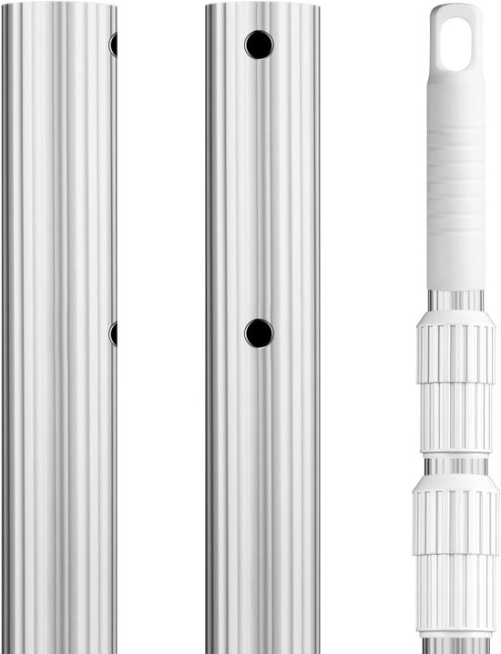 Zwembadsteel - Telescopische steel - Zwembad reinigen - Verstevigd aluminium ontwerp - 488 cm - Zilver van Merkloos	