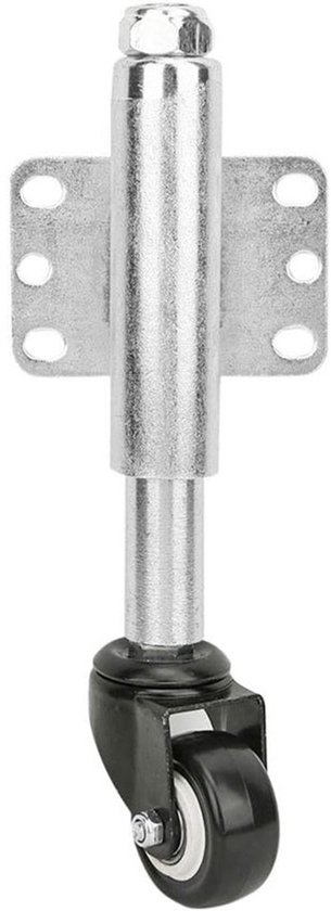 Zwenkwiel met rem - Verend poortwiel - Automatische hoogteaanpassing - Schokabsorberend - PU - 50 mm wiel - Zwart/zilver