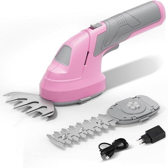 Zylo® Grasschaar - Grasschaar met Accu - Grasschaar met Steel - ‎28 x 12 x 9 cm - Roze van Zylo