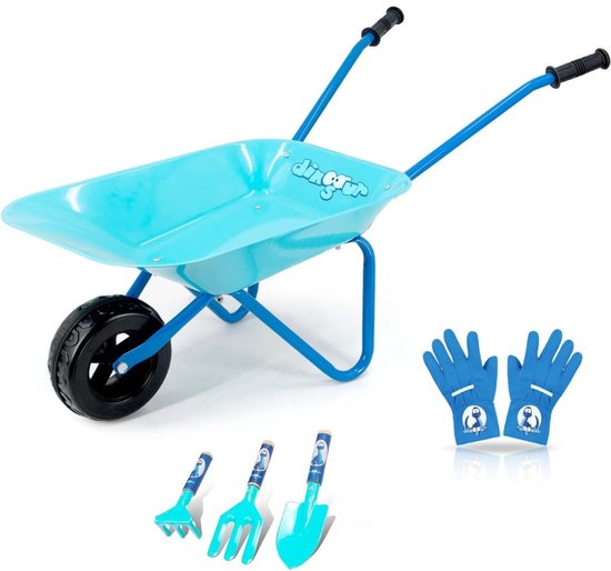 Zylo® Kruiwagen Kind - Kruiwagen Speelgoed - Tuingereedschap Kind - 43x74x36cm - Blauw van Zylo