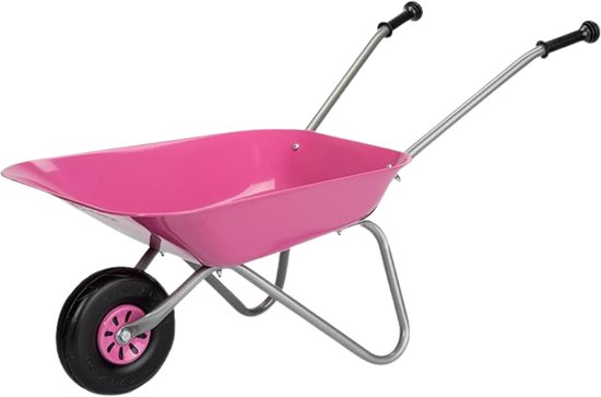 Zylo® Kruiwagen Kind - Kruiwagen Speelgoed - Tuingereedschap Kind - 50x13x38cm - Roze van Zylo