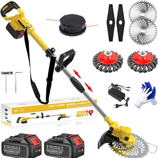 Zyrex® Onkruidborstel Electrisch - Onkruidborstel Machine - Voegenborstel – Geel - 145cm x 25cm x 13cm van Merkloos	